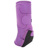 Side view of violet hind legacy2 support boots with black accents.
