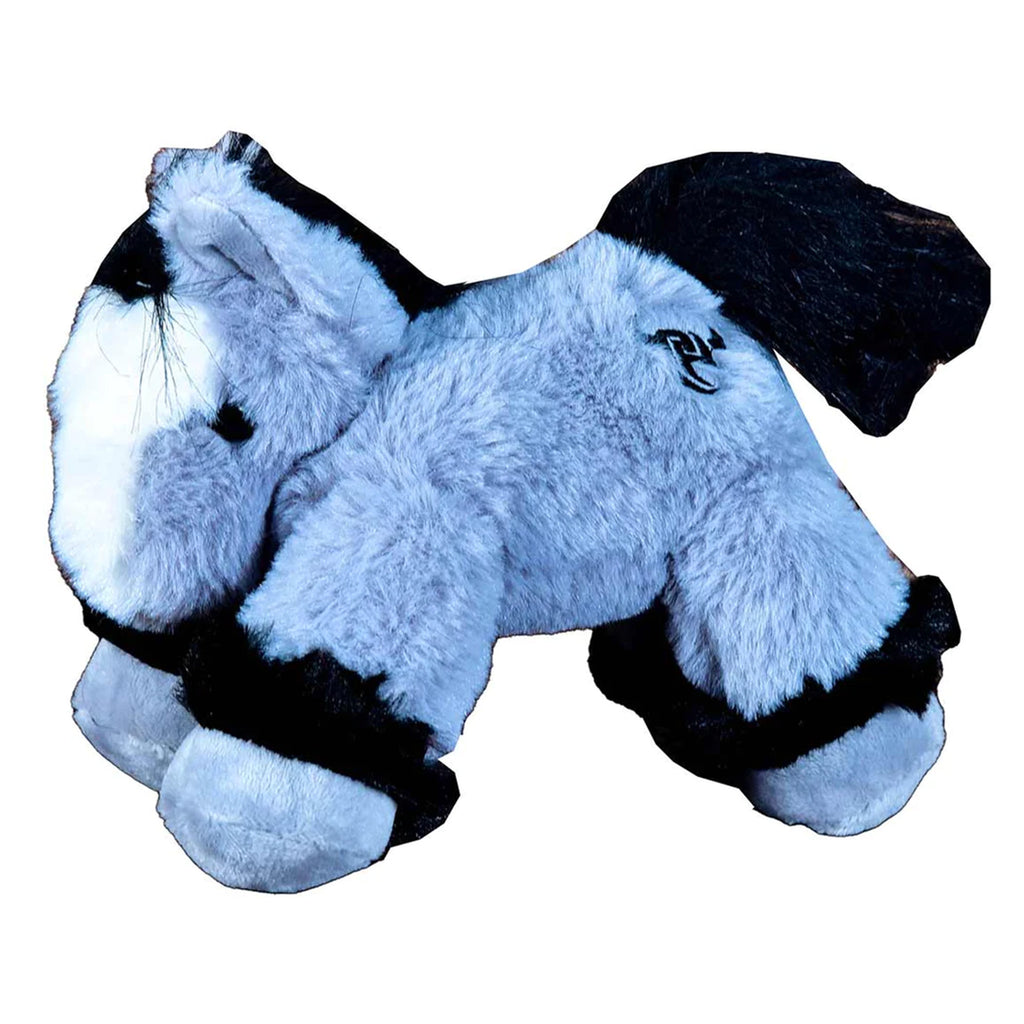 Cowboy Hardware Grey Plush Horse with smooth grey coat, black mane and tail, and embroidered CH logo