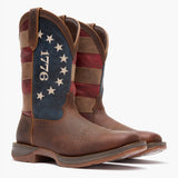 Side view of both Durango Men's Rebel America 250 Flag Western Boots