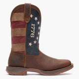 Heel to toe side view of Durango Men's Rebel America 250 Flag Western Boots