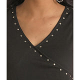 Women's Black Studded Tank -Shirt is sewn different need picture