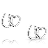 Horseshoe and Heart Shaped Silver Earrings