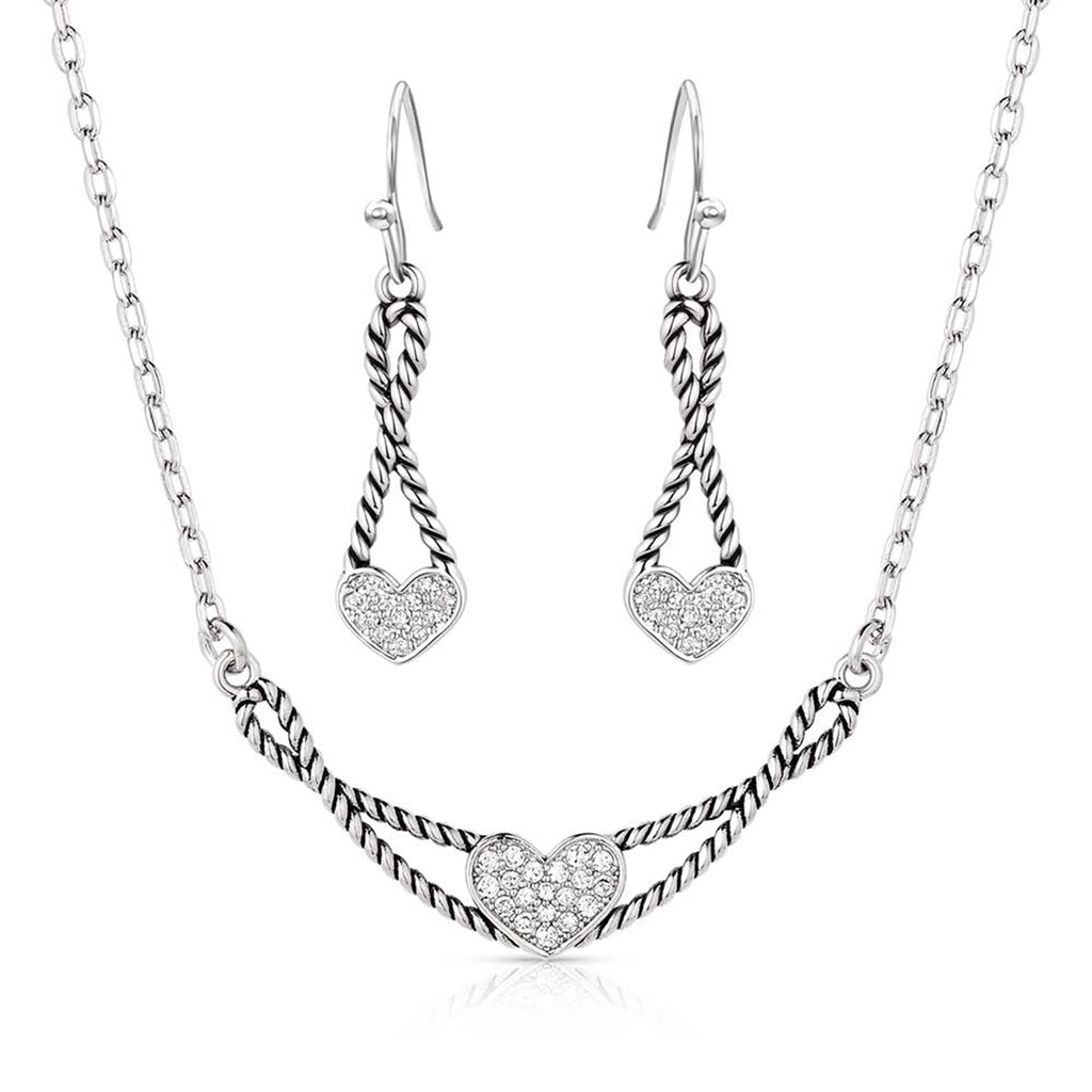 Close up view of Montana Silversmiths Infinite Embrace Jewelry Set