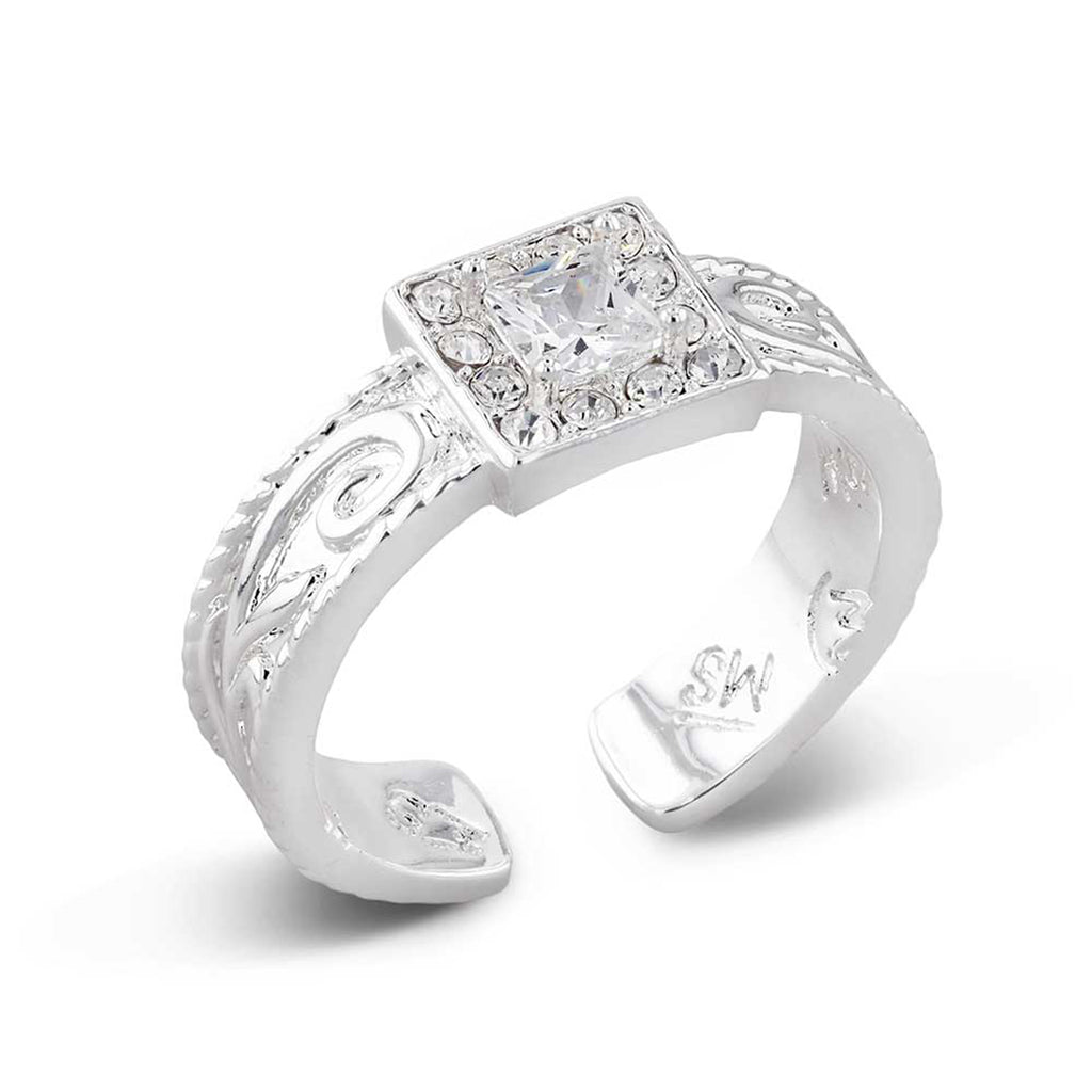 Close up view of Montana Silversmiths Desert Whirl Engraved Ring