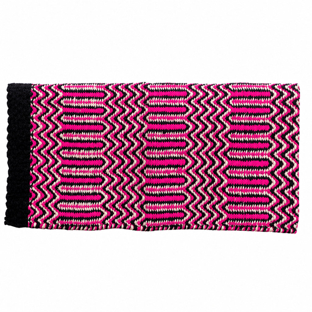 Folded side view of Pink Double Weave Navajo Saddle Blanket