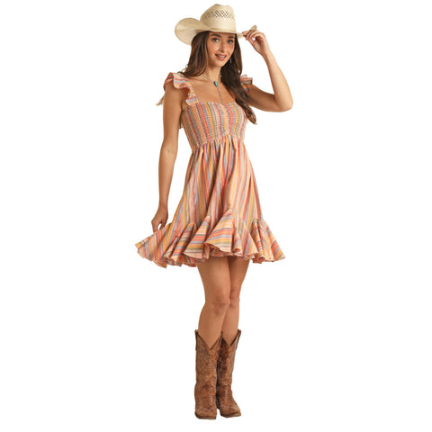 Rock & Roll Women's Multi Stripe Mini Dress