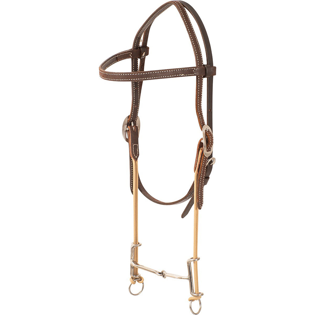 Loomis Gag Smooth Snaffle with brown headstall.