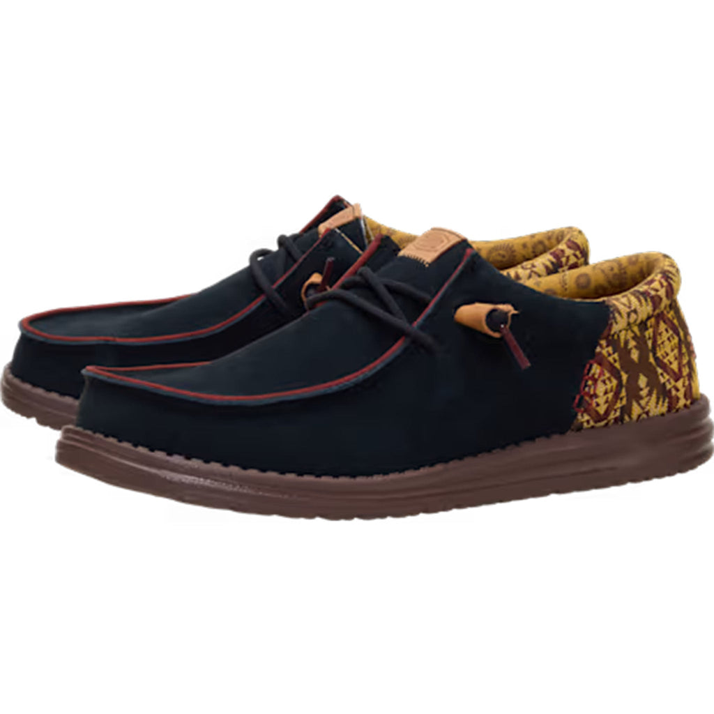 Side view of both Black Wally Funk Teton Shoes