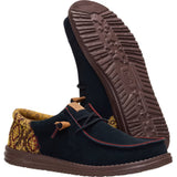 Side and bottom view of both Black Wally Funk Teton Shoes