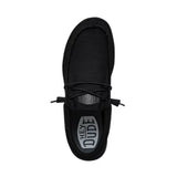 Top side view of Black Mono Wally Mesh Shoe