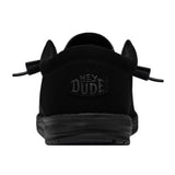 Heel side view of Black Mono Wally Mesh Shoe