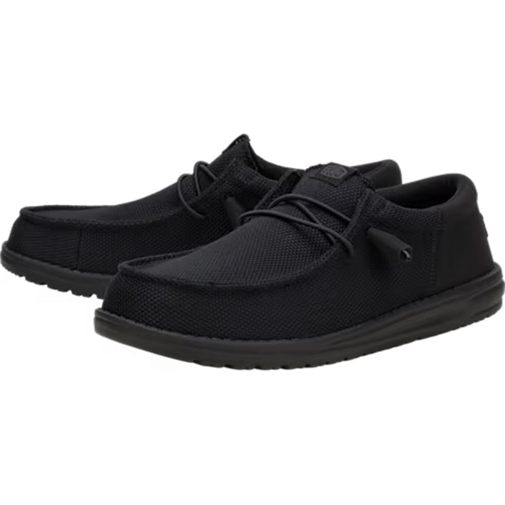 Side view of both Black Mono Wally Mesh Shoes