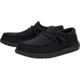 Side view of both Black Mono Wally Mesh Shoes