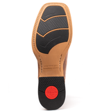 Navy Blue and Brown Square Toe Boot- Bottom Sole View