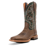 Marble Green and Brown Square Toe Boot