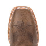 Marble Green and Brown Square Toe Boot- Toe View