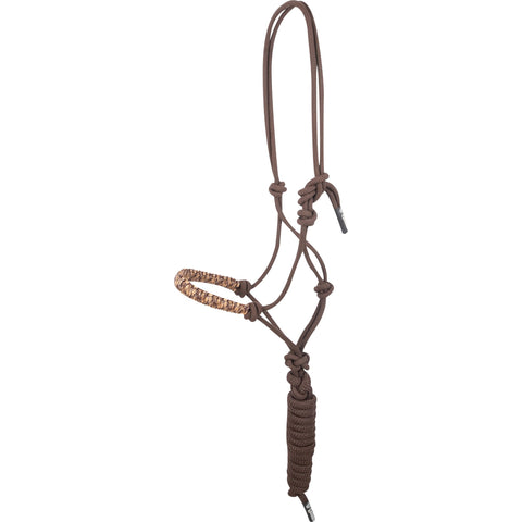Brown rope halter with brown camo nose band