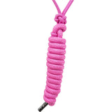 Close up of pink lead rope.
