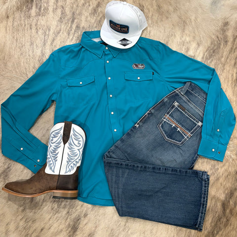 Panhandle Slim Men's Peacock Tek Ripstop Long Sleeve