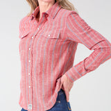 Kimes Ranch Women's Ingram Stripe Red Long Sleeve