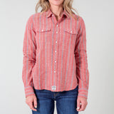 Kimes Ranch Women's Ingram Stripe Red Long Sleeve