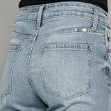 KanCan Women's High Rise Slim Wide Leg Jeans
