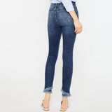 KanCan Women's Mid-Rise Frayed Ankle Skinny Jeans