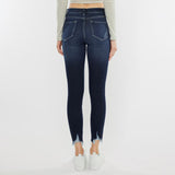 KanCan Women's Raw Edge Mid Rise Skinny Jeans