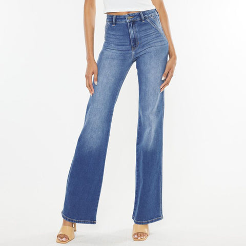 KanCan Women's Ultra High Slim Flare Jeans