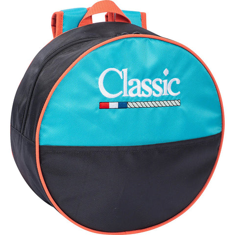 Black and blue bag with orange detailing featuring "classic" branding on a white background.