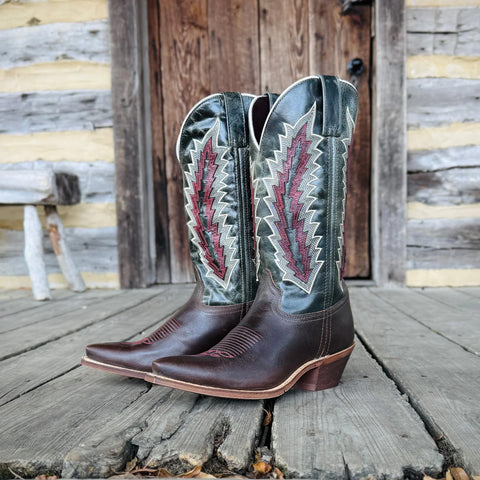 Laredo Women's Dark Brown & Navy Cadence Western Boots