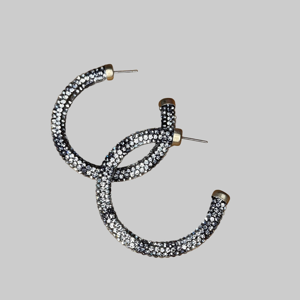 Pair of hoop earrings with rhinestone detailing