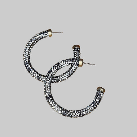 Pair of hoop earrings with rhinestone detailing
