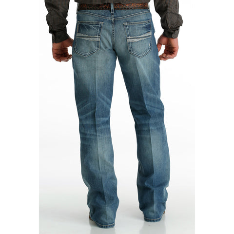 Cinch Men's Med Stone Wash Heavy Stitch Grant Jeans