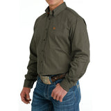 Cinch Men's Olive & Tan & Black Geo Print Shirt