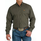 Cinch Men's Olive & Tan & Black Geo Print Shirt