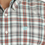 Cinch Men's Multi Stripe Plaid Long Sleeve Shirt