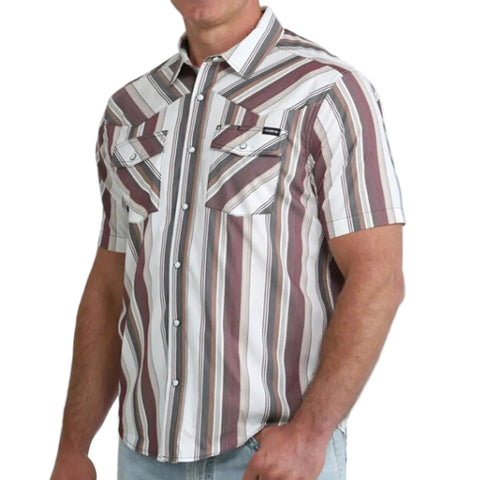 Men's Short Sleeve Colorful Pearl Snap