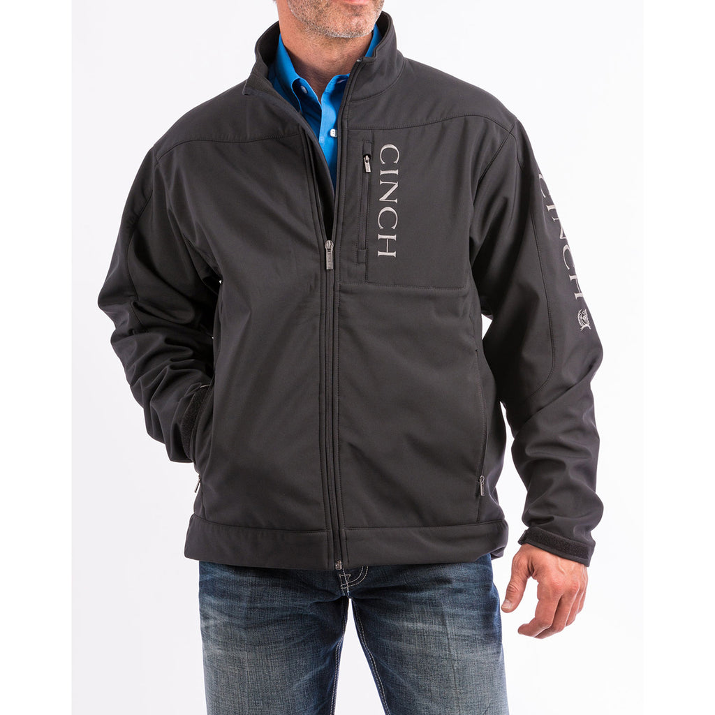 Cinch Men's Bonded Concealed Carry Solid Zip Logo Jacket - Black