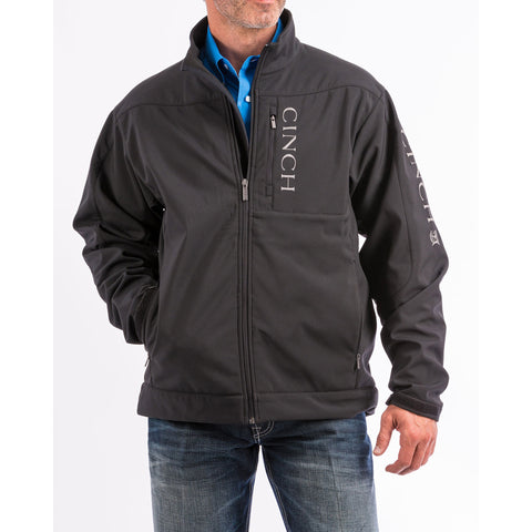 Cinch Men's Bonded Concealed Carry Solid Zip Logo Jacket - Black