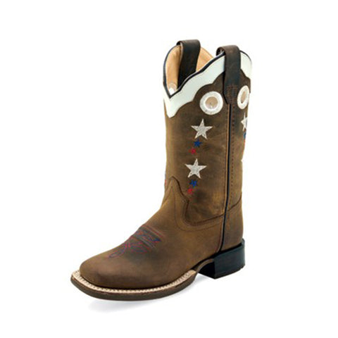 Old West Youth Brown With Stars Boots