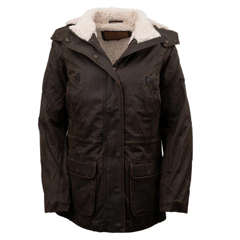 Outback Women’s Woodbury Berber Fleece Jacket with sherpa-lined hood and Canyonland shell.