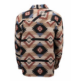 Rear view of Tan Aztec Shirt Jacket 