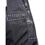 Close-up of interior pocket with reinforced stitching and soft lining inside Western-style jacket