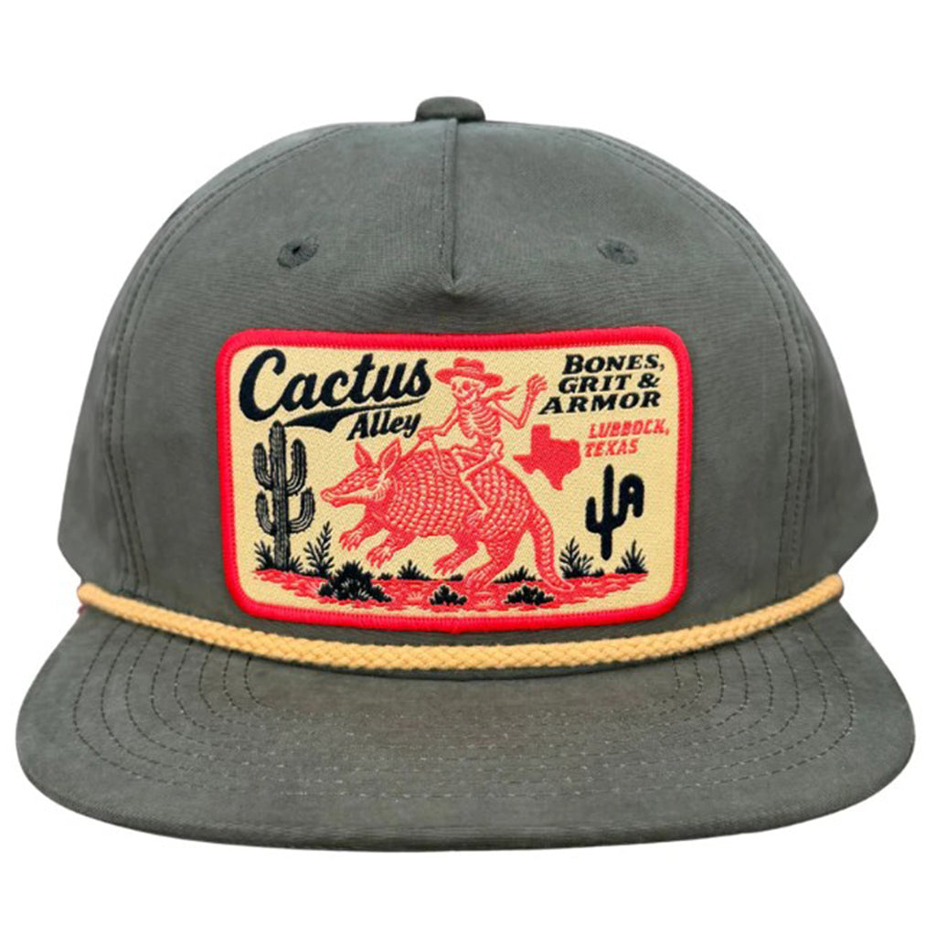 Loden/Green Cap with Bones and Grit Patch on White Background