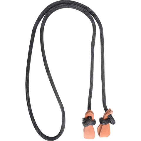 Flat lay of braided reins. 