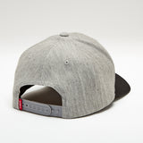 Kimes Ranch Premium Denim Gray Heather Cap Showing the Snapback Closure