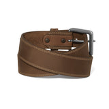 Men's Solid Brown Flag Patch Leather Belt