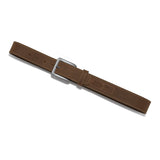 Men's Solid Brown Flag Patch Leather Belt