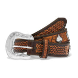Tony Lama Men's Brown Cards High Roller Belt